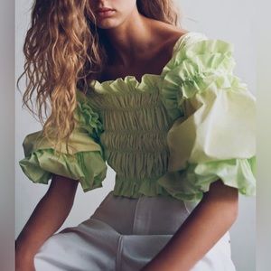 Zara Voluminous Poplin Top XS